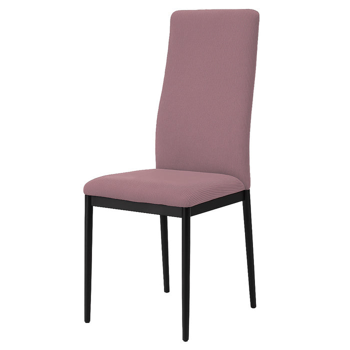 Sedia in velluto a coste con gambe in metallo nero - Irina