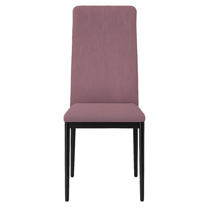 Sedia in velluto a coste con gambe in metallo nero - Irina