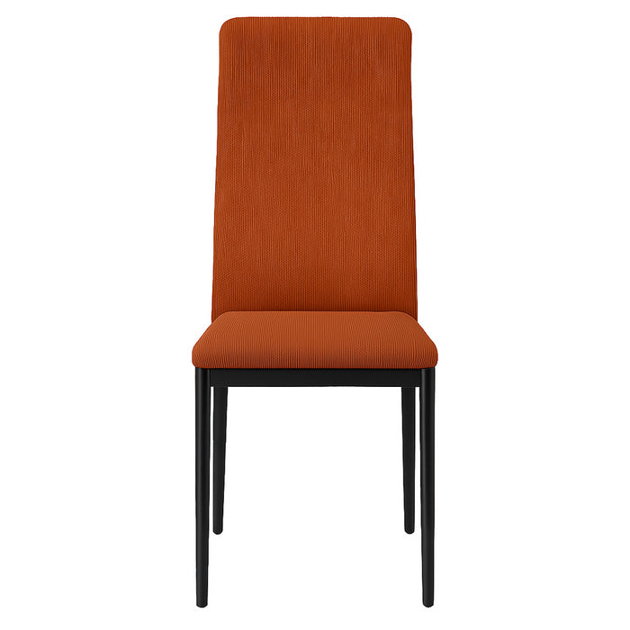 Sedia in velluto a coste con gambe in metallo nero - Irina