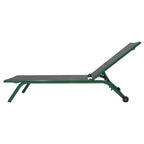 Lettino da giardino in alluminio con schienale reclinabile in 5 posizioni e ruote - Serenity