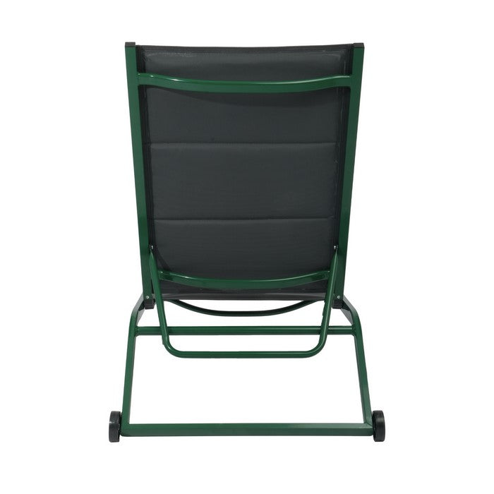 Lettino da giardino in alluminio con schienale reclinabile in 5 posizioni e ruote - Serenity