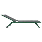 Lettino da giardino in alluminio con schienale reclinabile in 5 posizioni e ruote - Serenity