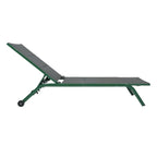 Lettino da giardino in alluminio con schienale reclinabile in 5 posizioni e ruote - Serenity