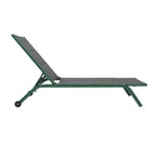 Lettino da giardino in alluminio con schienale reclinabile in 5 posizioni e ruote - Serenity