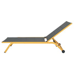 Lettino da giardino in alluminio con schienale reclinabile in 5 posizioni e ruote - Serenity