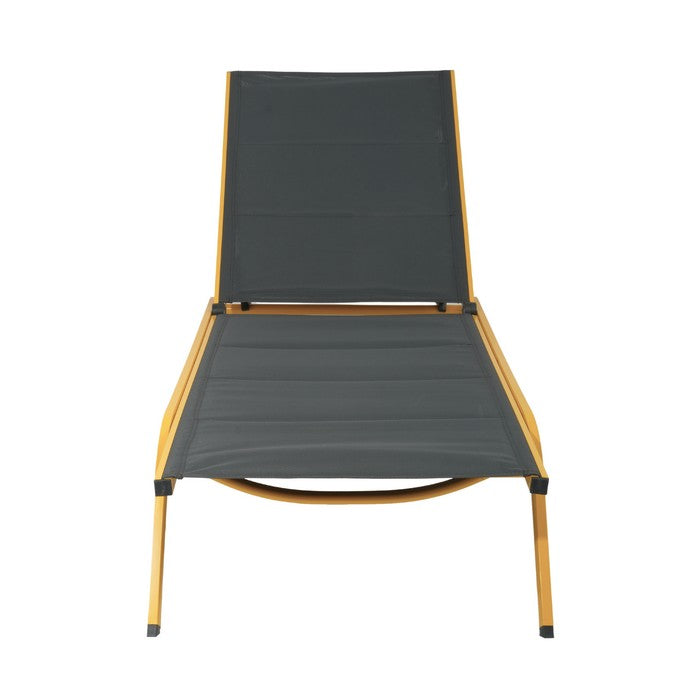 Lettino da giardino in alluminio con schienale reclinabile in 5 posizioni e ruote - Serenity