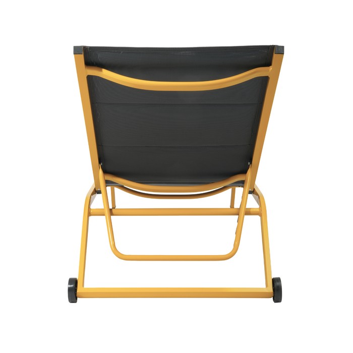 Lettino da giardino in alluminio con schienale reclinabile in 5 posizioni e ruote - Serenity