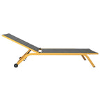 Lettino da giardino in alluminio con schienale reclinabile in 5 posizioni e ruote - Serenity