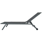 Lettino da giardino in alluminio con schienale reclinabile in 5 posizioni e ruote - Serenity