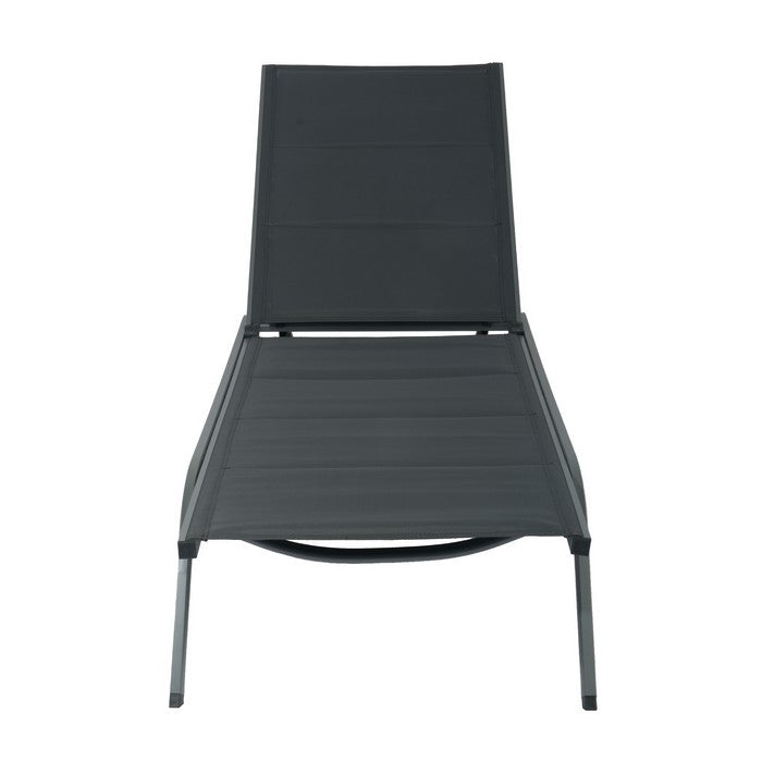 Lettino da giardino in alluminio con schienale reclinabile in 5 posizioni e ruote - Serenity