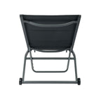 Lettino da giardino in alluminio con schienale reclinabile in 5 posizioni e ruote - Serenity