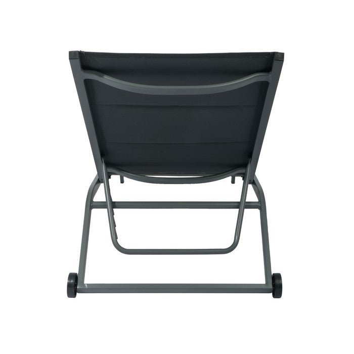 Lettino da giardino in alluminio con schienale reclinabile in 5 posizioni e ruote - Serenity