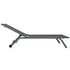 Lettino da giardino in alluminio con schienale reclinabile in 5 posizioni e ruote - Serenity