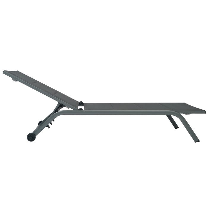 Lettino da giardino in alluminio con schienale reclinabile in 5 posizioni e ruote - Serenity