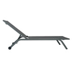 Lettino da giardino in alluminio con schienale reclinabile in 5 posizioni e ruote - Serenity