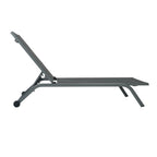 Lettino da giardino in alluminio con schienale reclinabile in 5 posizioni e ruote - Serenity