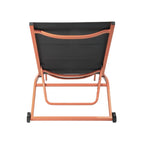 Lettino da giardino in alluminio con schienale reclinabile in 5 posizioni e ruote - Serenity