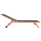 Lettino da giardino in alluminio con schienale reclinabile in 5 posizioni e ruote - Serenity