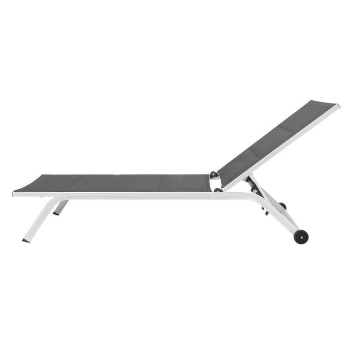 Lettino da giardino in alluminio con schienale reclinabile in 5 posizioni e ruote - Serenity