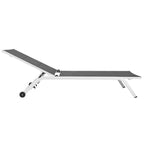 Lettino da giardino in alluminio con schienale reclinabile in 5 posizioni e ruote - Serenity