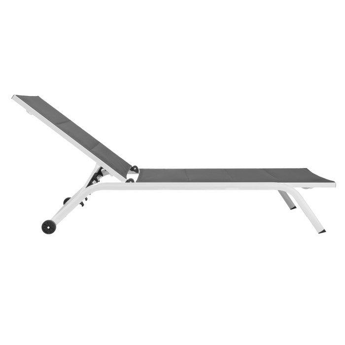 Lettino da giardino in alluminio con schienale reclinabile in 5 posizioni e ruote - Serenity
