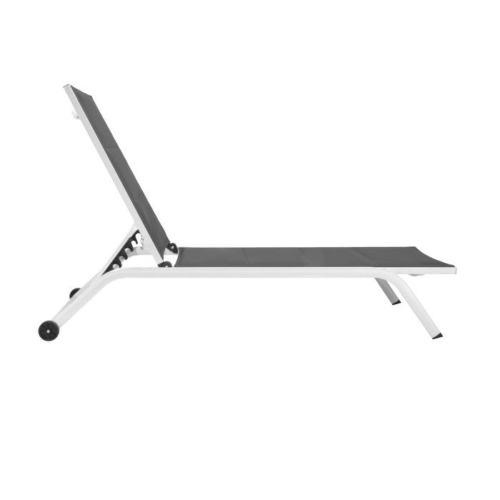 Lettino da giardino in alluminio con schienale reclinabile in 5 posizioni e ruote - Serenity