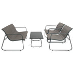 Salotto da giardino in metallo con divano, poltrone e tavolino - Eden