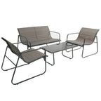 Salotto da giardino in metallo con divano, poltrone e tavolino - Eden