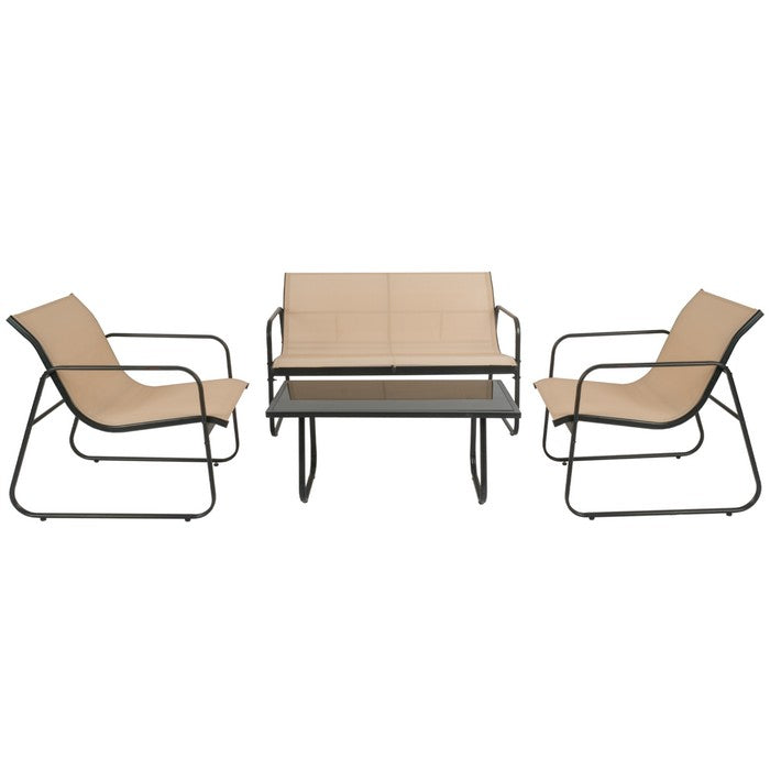 Salotto da giardino in metallo con divano, poltrone e tavolino - Eden