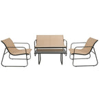 Salotto da giardino in metallo con divano, poltrone e tavolino - Eden