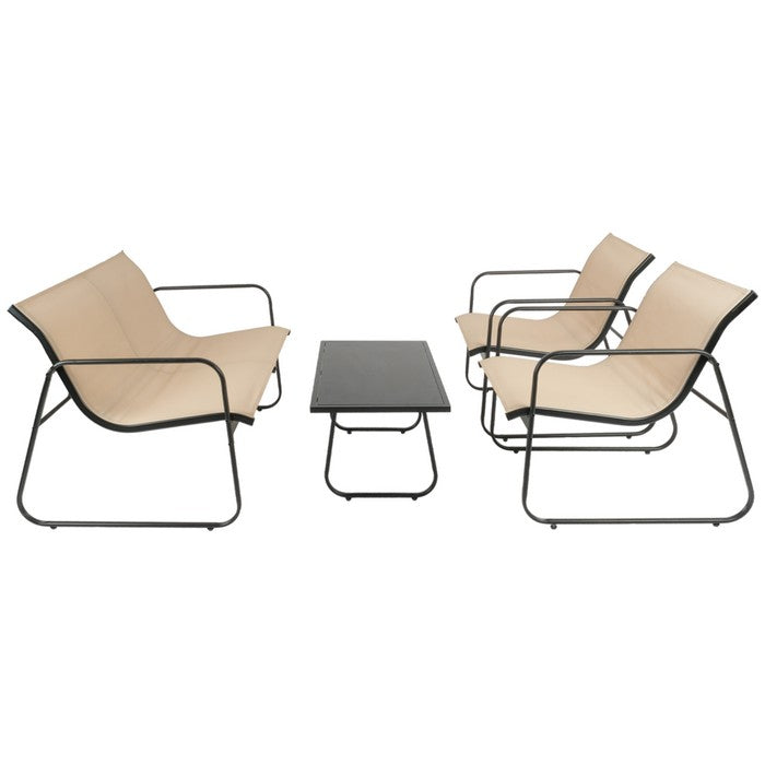 Salotto da giardino in metallo con divano, poltrone e tavolino - Eden