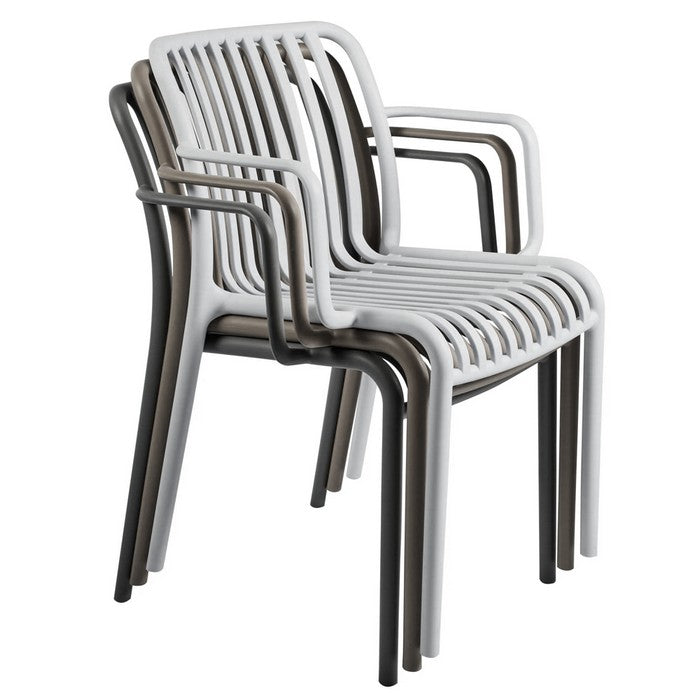 Poltrona da giardino con doghe impilabile in polipropilene anti-uv - Gardenia