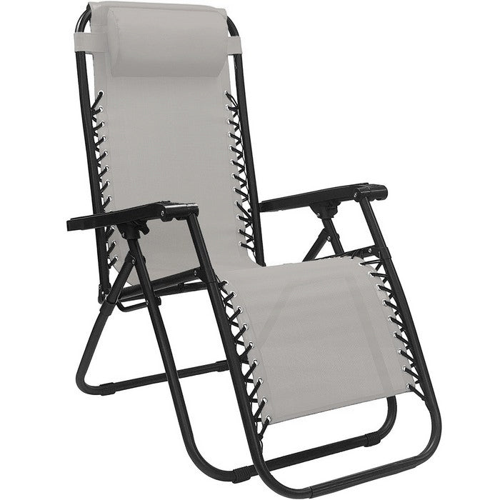 Poltrona reclinabile in metallo e textilene con cuscino - No Gravity