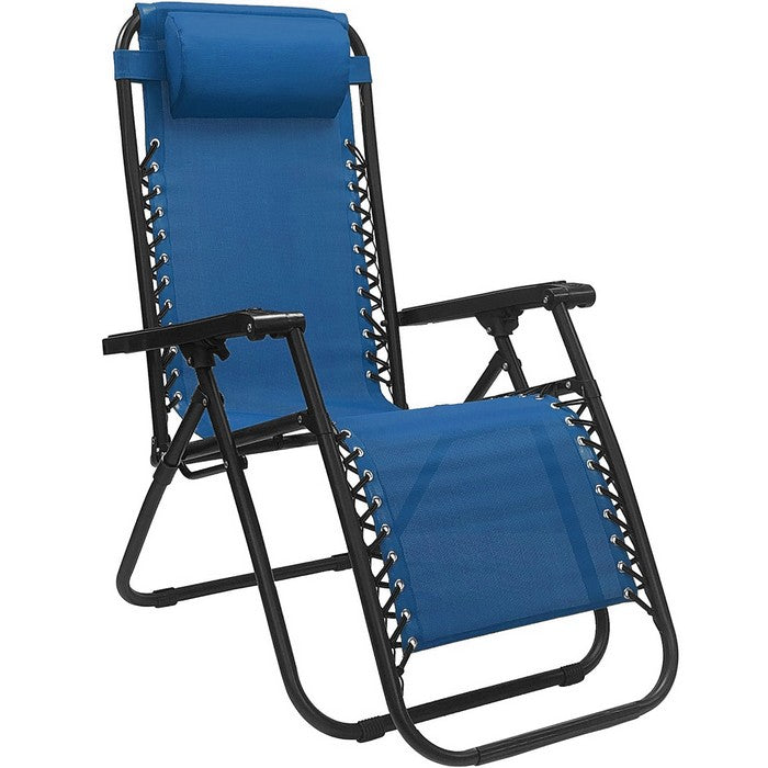 Poltrona reclinabile in metallo e textilene con cuscino - No Gravity