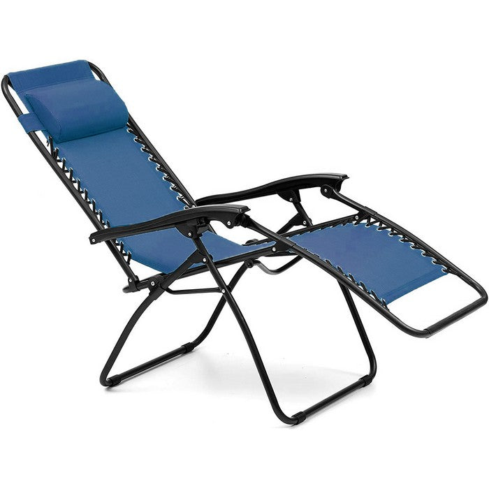 Poltrona reclinabile in metallo e textilene con cuscino - No Gravity