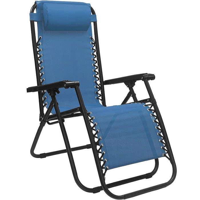 Poltrona reclinabile in metallo e textilene con cuscino - No Gravity