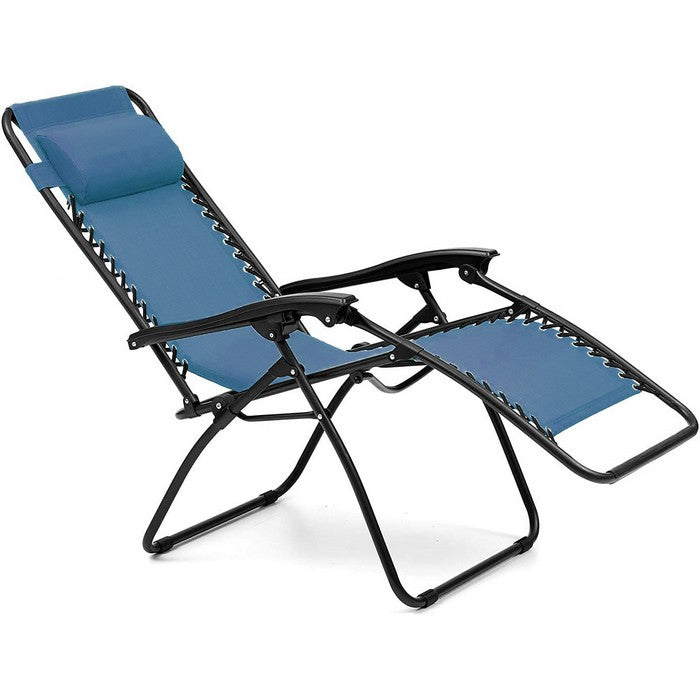 Poltrona reclinabile in metallo e textilene con cuscino - No Gravity