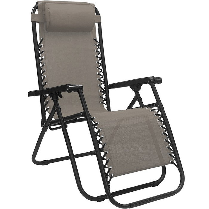 Poltrona reclinabile in metallo e textilene con cuscino - No Gravity