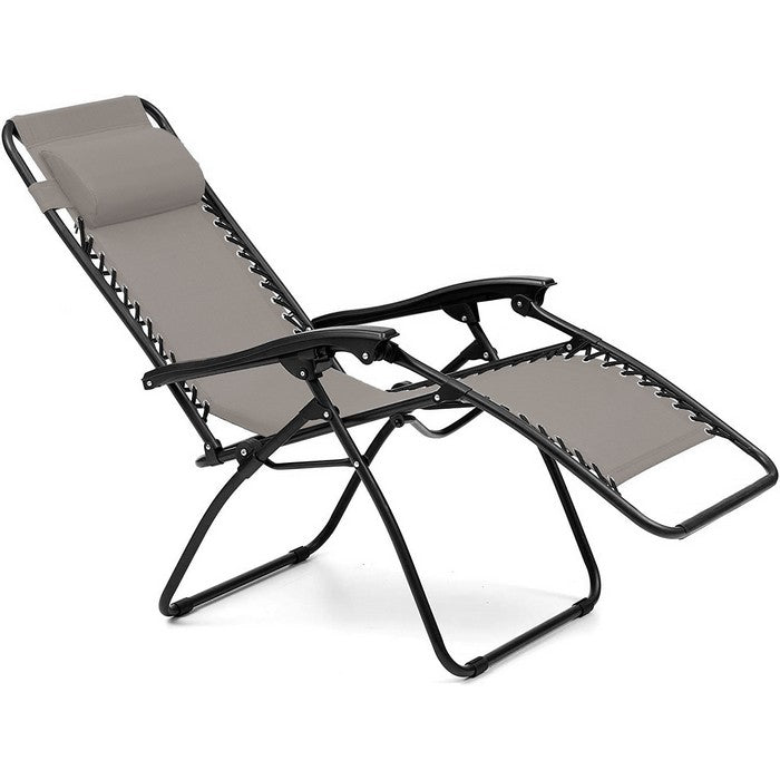 Poltrona reclinabile in metallo e textilene con cuscino - No Gravity