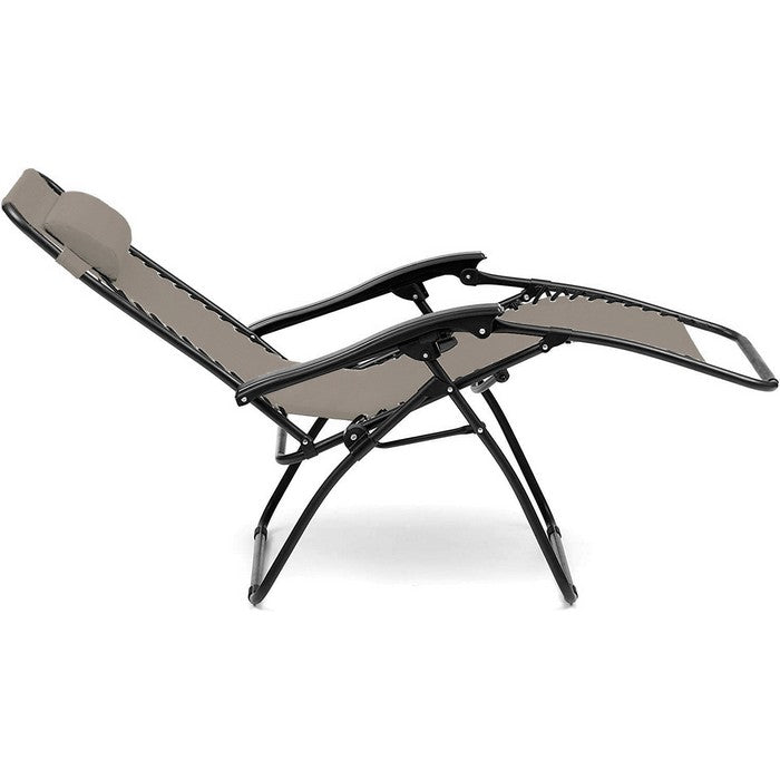 Poltrona reclinabile in metallo e textilene con cuscino - No Gravity