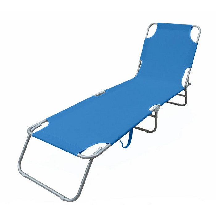 Lettino prendisole pieghevole e reclinabile in metallo