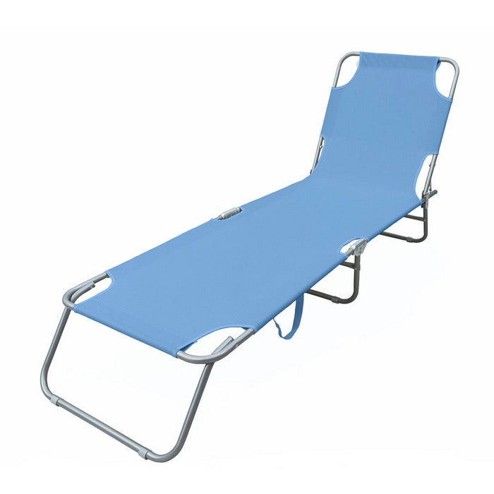 Lettino prendisole pieghevole e reclinabile in metallo