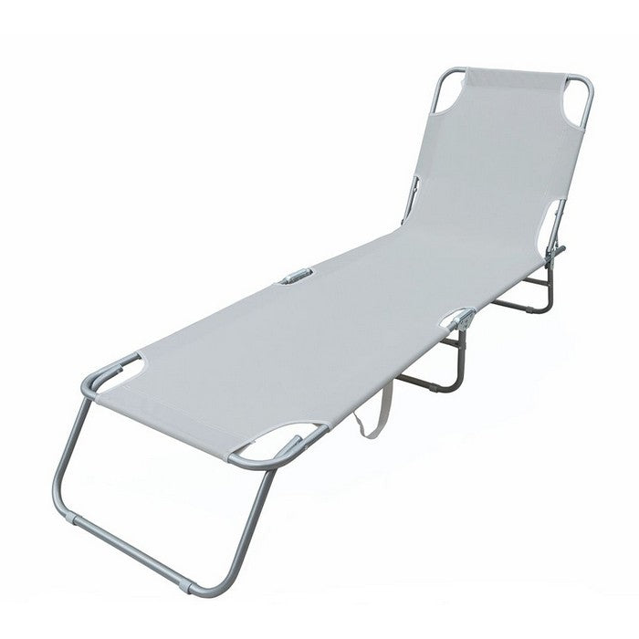 Lettino prendisole pieghevole e reclinabile in metallo