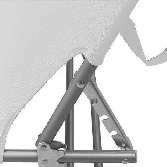 Lettino prendisole pieghevole e reclinabile in metallo