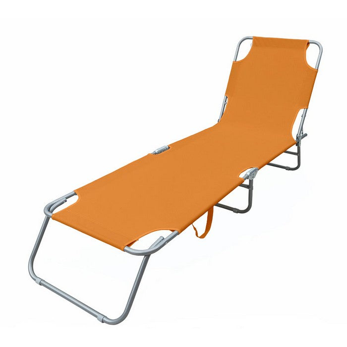 Lettino prendisole pieghevole e reclinabile in metallo