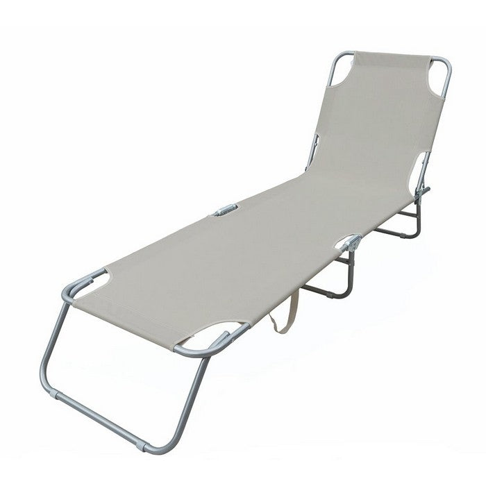 Lettino prendisole pieghevole e reclinabile in metallo