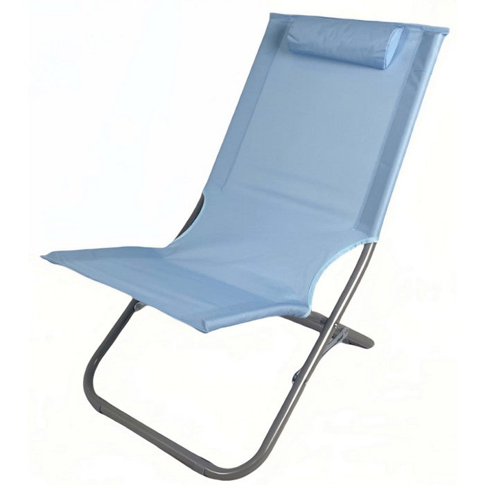 Sedia sdraio pieghevole da spiaggia con poggiatesta