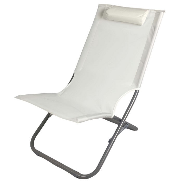 Sedia sdraio pieghevole da spiaggia con poggiatesta