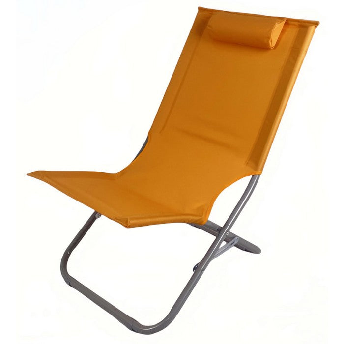 Sedia sdraio pieghevole da spiaggia con poggiatesta