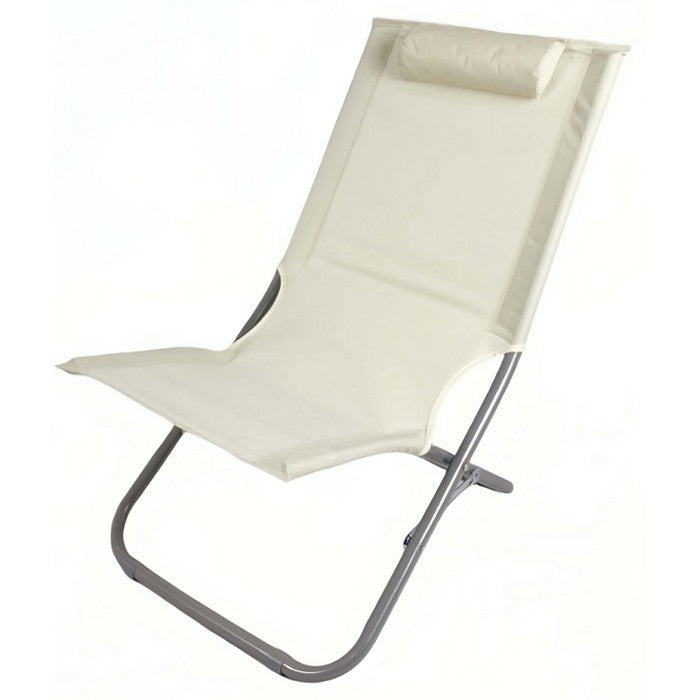 Sedia sdraio pieghevole da spiaggia con poggiatesta